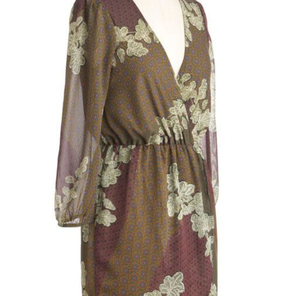 Modcloth Design Concept Patchwork Green and Purple Mixed Pattern Dress - Picture 3 of 7